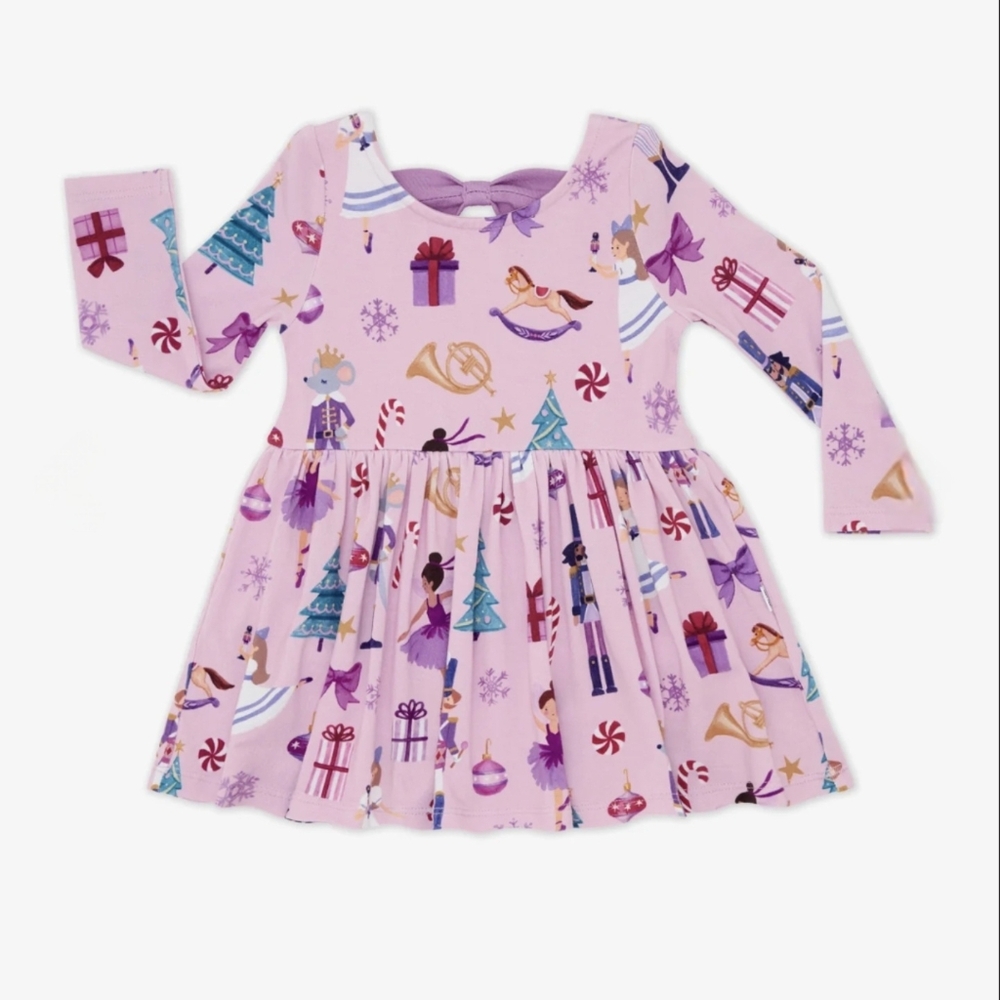 Little Sleepies Nutcracker Ballet Bow Back Skater Dress 4T NWOT